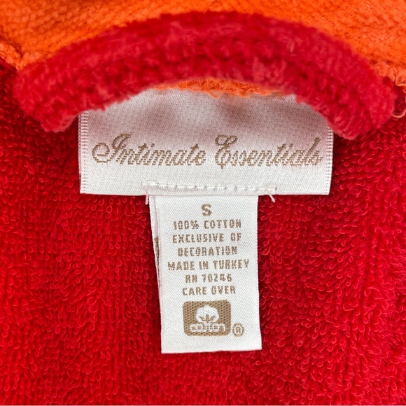 Vintage Intimate Essentials Oversized Heavy Turkish Cotton Bath Robe - Orange - Picture 6 of 11